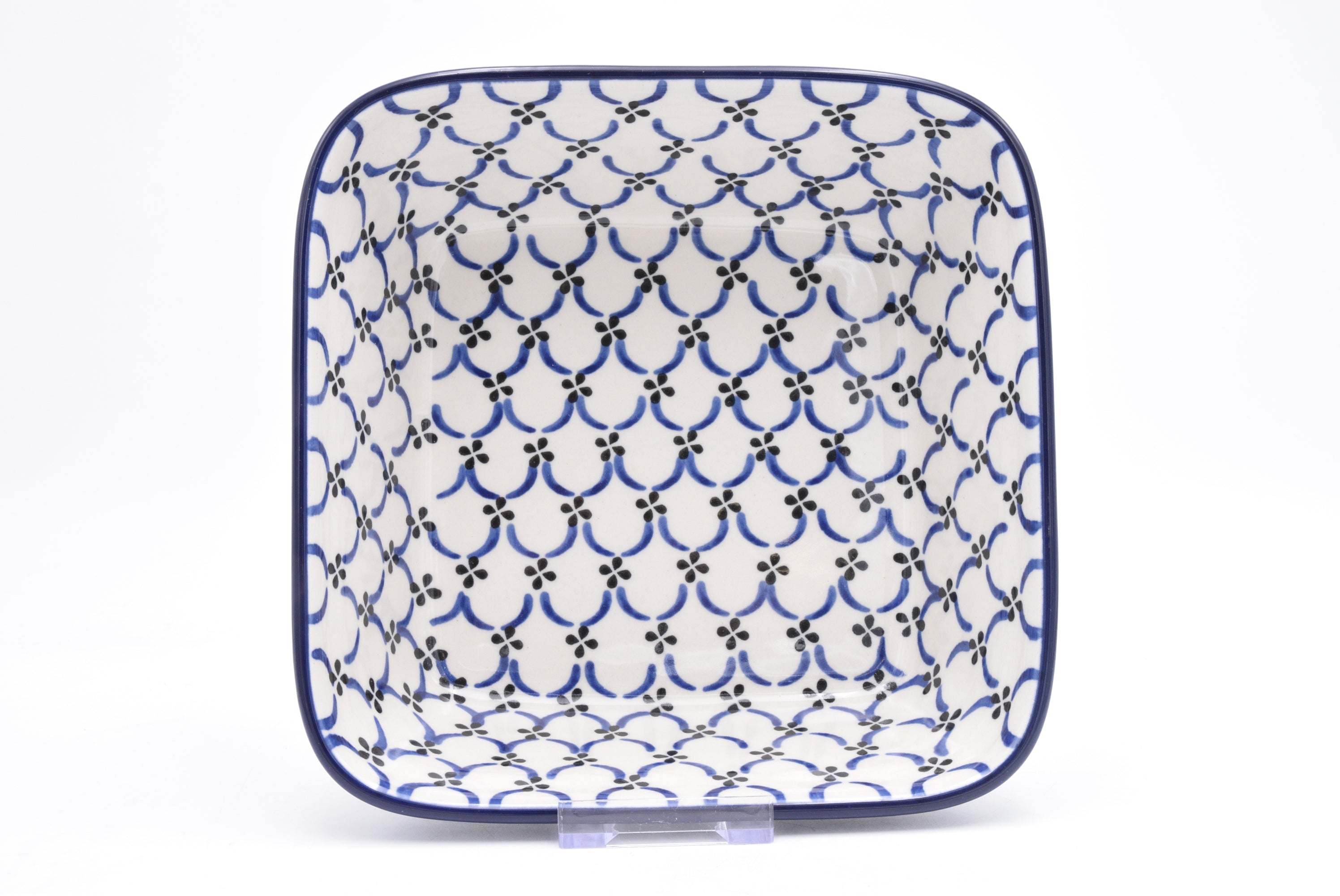 430 Ovenschaal Vierkant 0027 - Blij Blauw Bunzlau