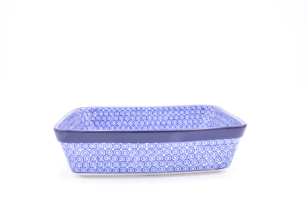 404 Bunzlau Ovenschaal Recht 0028 - Blij Blauw Bunzlau