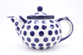 446 Bunzlau Theepot 0036 - Blij Blauw Bunzlau