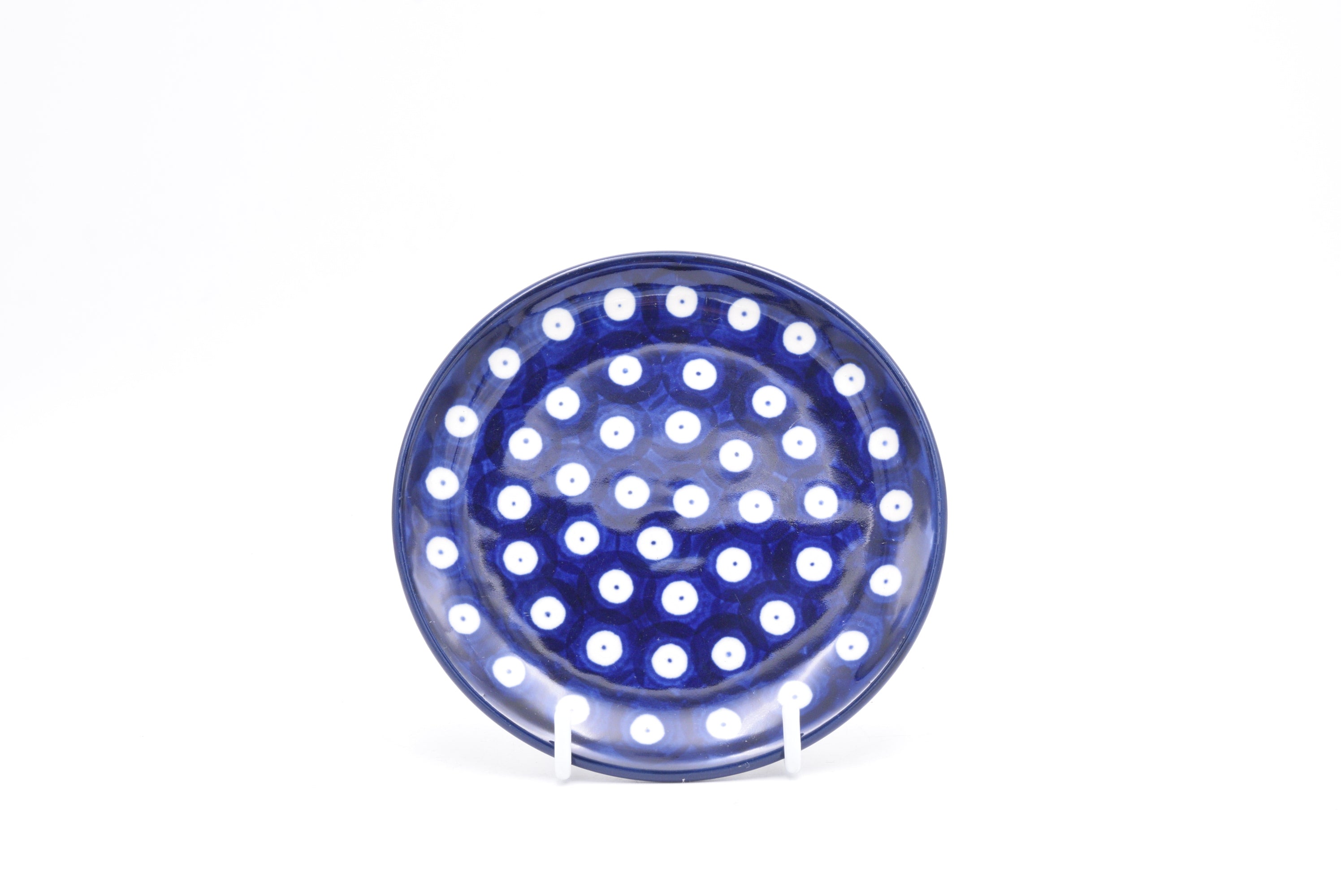 D21 Bunzlau Gebaksbordje 0070A - Blij Blauw Bunzlau