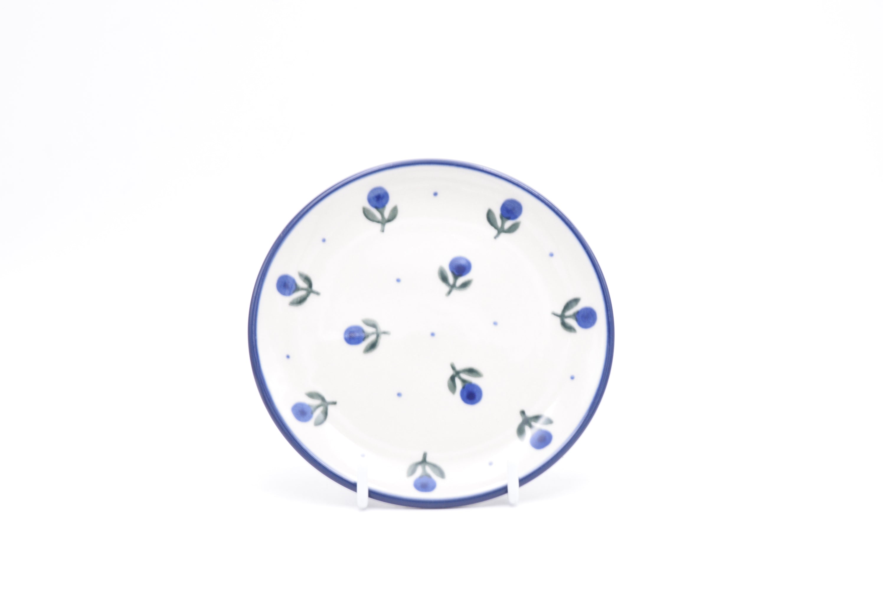 D21 Bunzlau Gebaksbordje 0135 - Blij Blauw Bunzlau