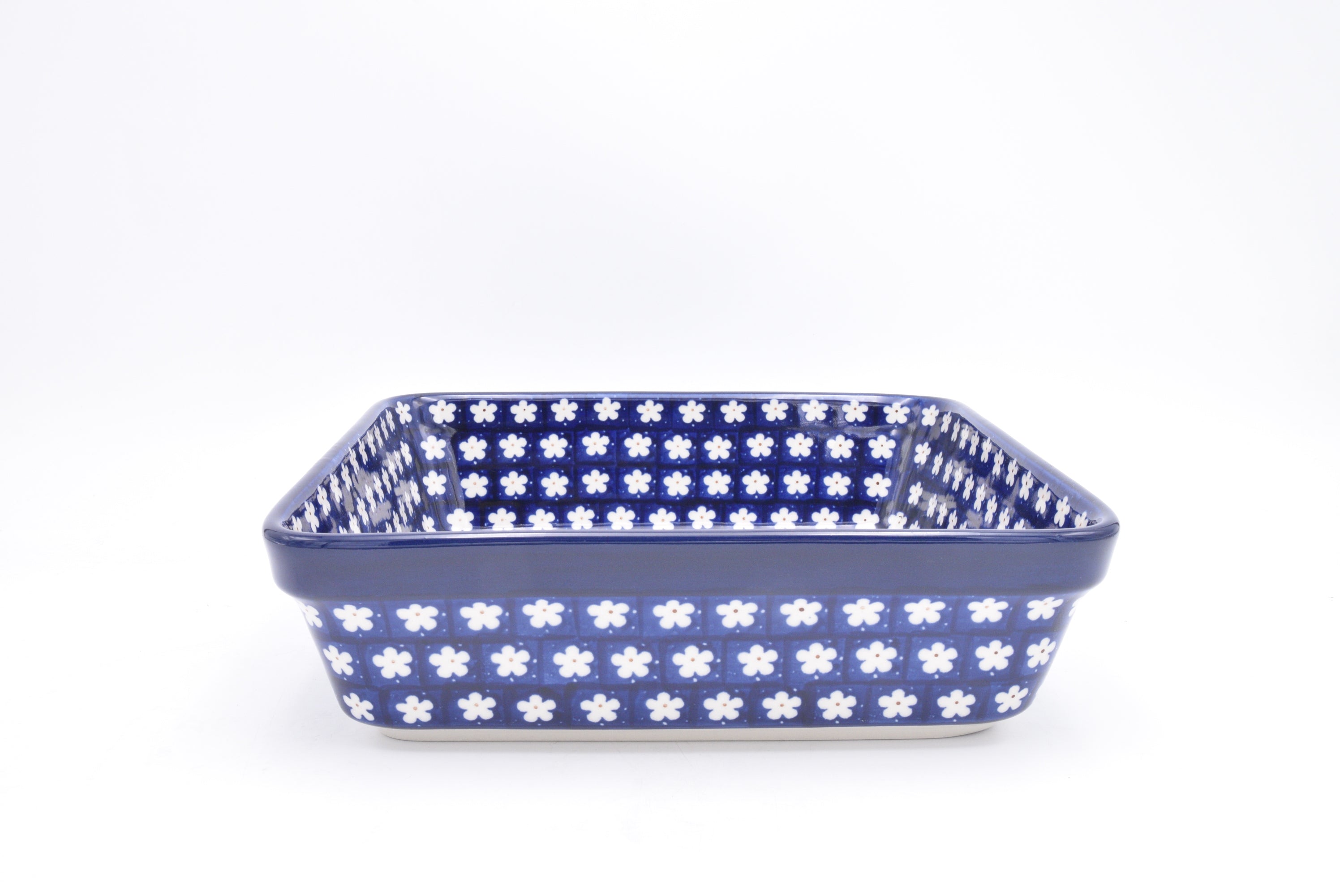 431 Bunzlau Ovenschaal Vierkant 0247 - Blij Blauw Bunzlau