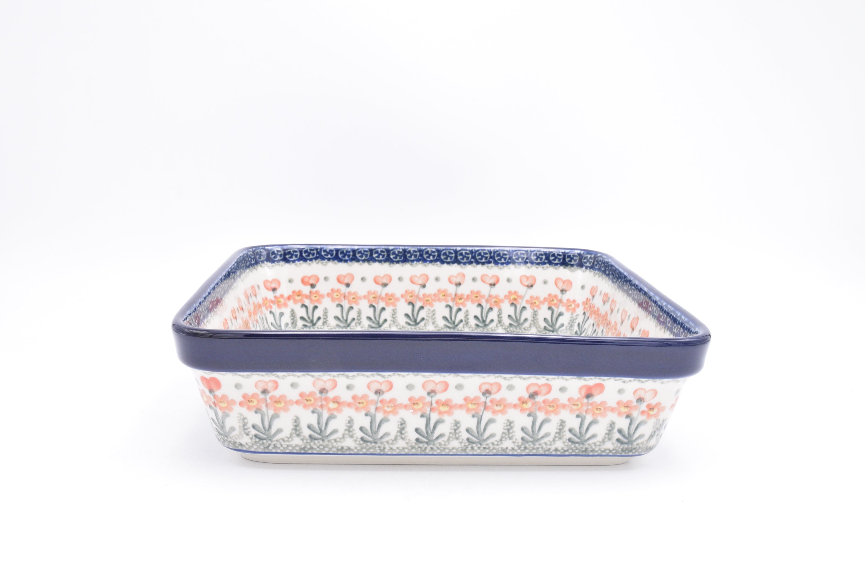 431 Bunzlau Ovenschaal Vierkant 0560 - Blij Blauw Bunzlau