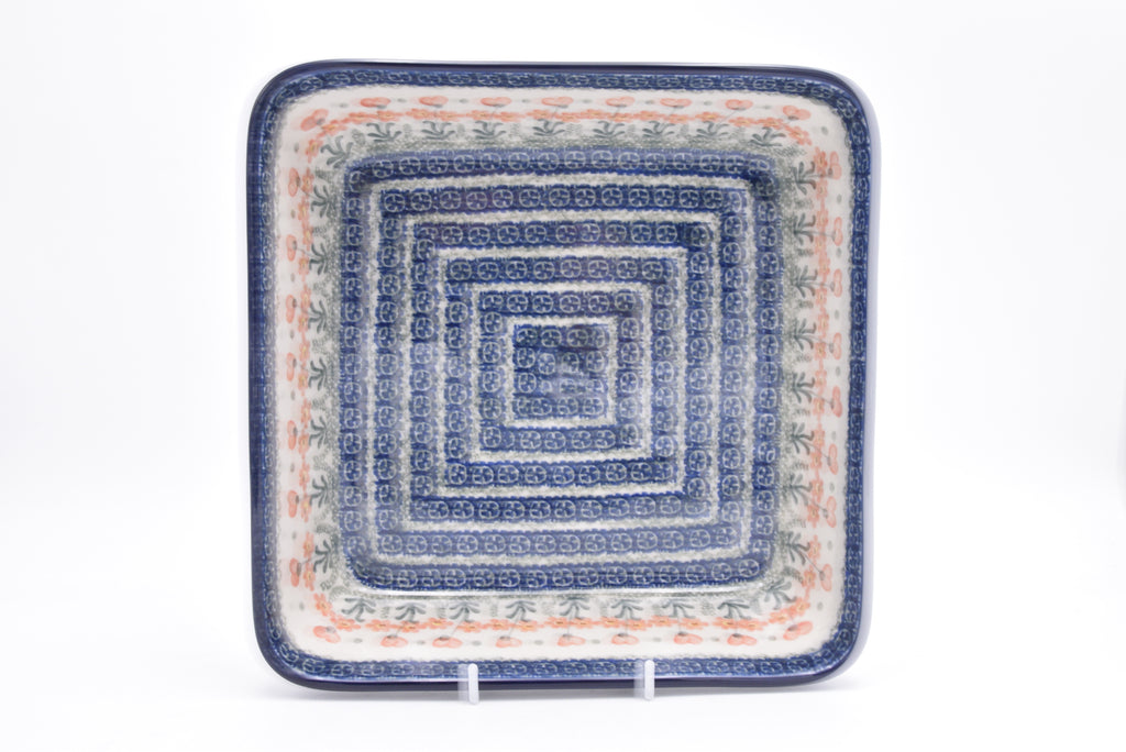 431 Bunzlau Ovenschaal Vierkant 0560 - Blij Blauw Bunzlau