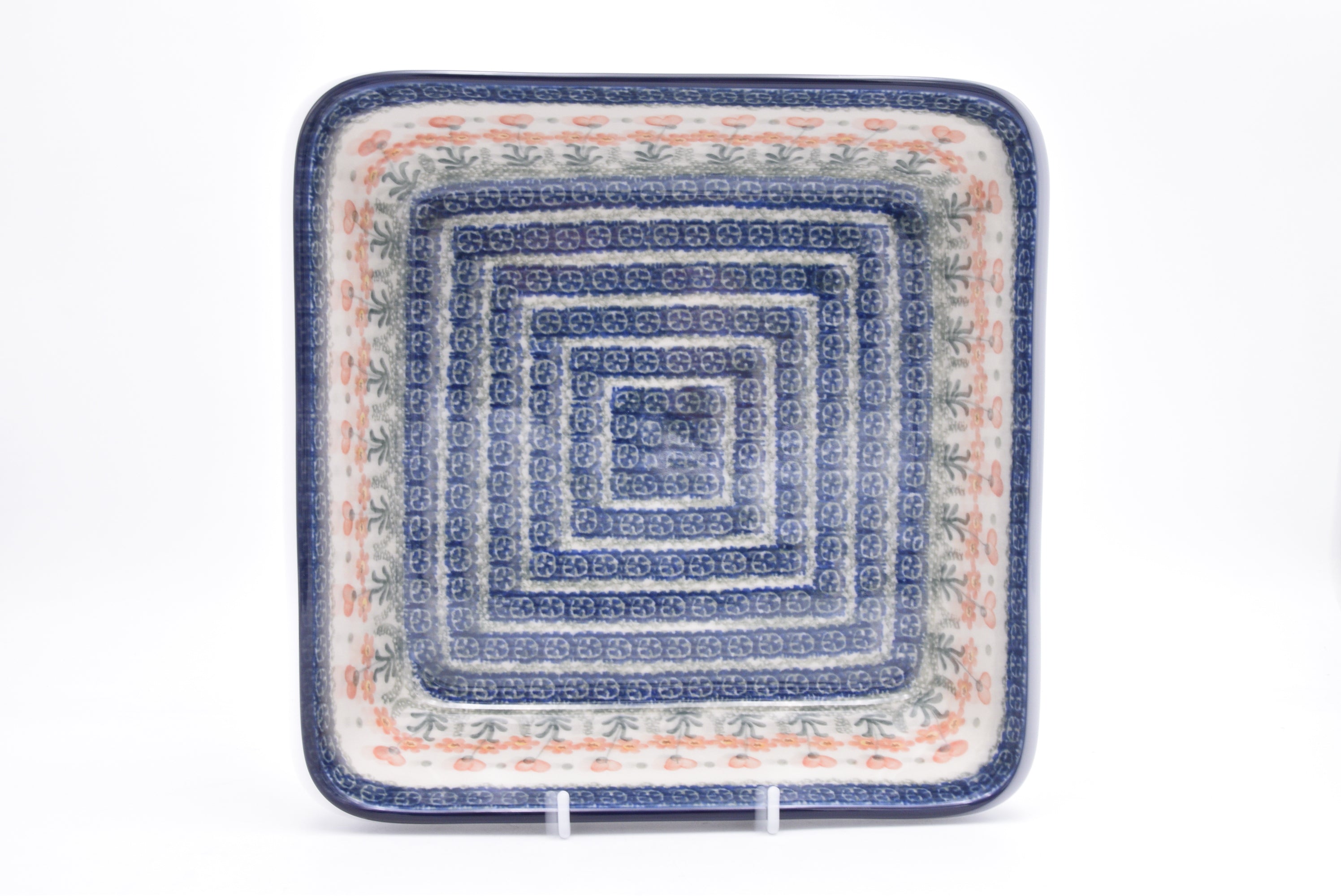 431 Bunzlau Ovenschaal Vierkant 0560 - Blij Blauw Bunzlau