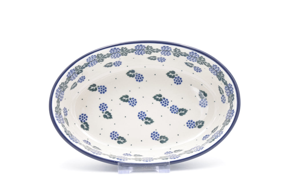 351 Bunzlau Ovenschaal Ovaal 0838 - Blij Blauw Bunzlau