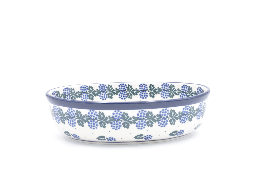 351 Bunzlau Ovenschaal Ovaal 0838 - Blij Blauw Bunzlau