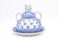 004 Bunzlau Kaasmeisje 0884 - Blij Blauw Bunzlau