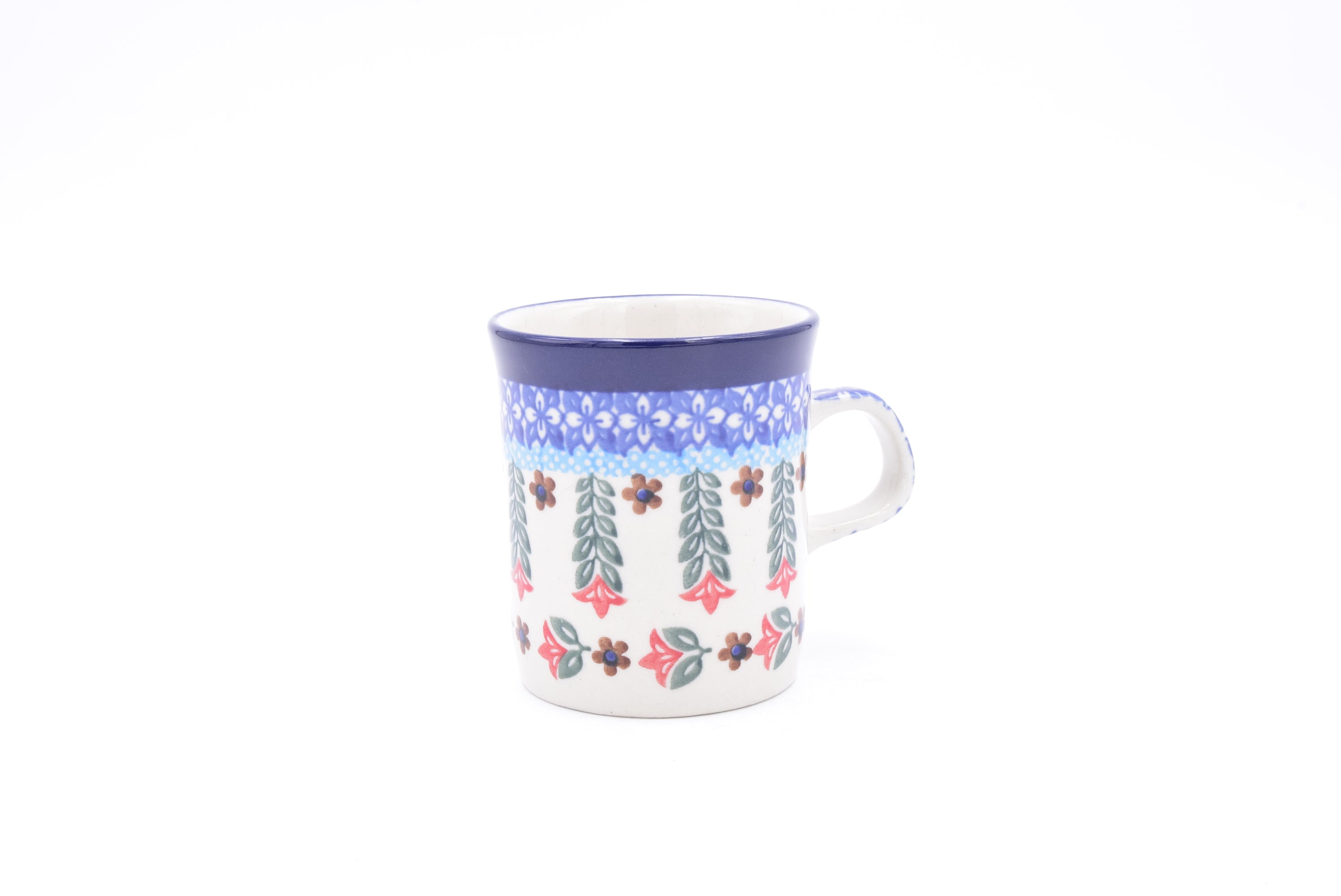 328 Bunzlau Rechte Mok 1366 - Blij Blauw Bunzlau