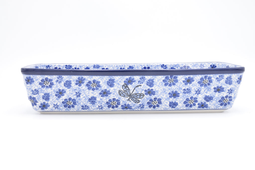 784 Bunzlau Cake schaal 1443 - Blij Blauw Bunzlau