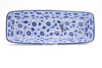 784 Bunzlau Cake schaal 1443 - Blij Blauw Bunzlau