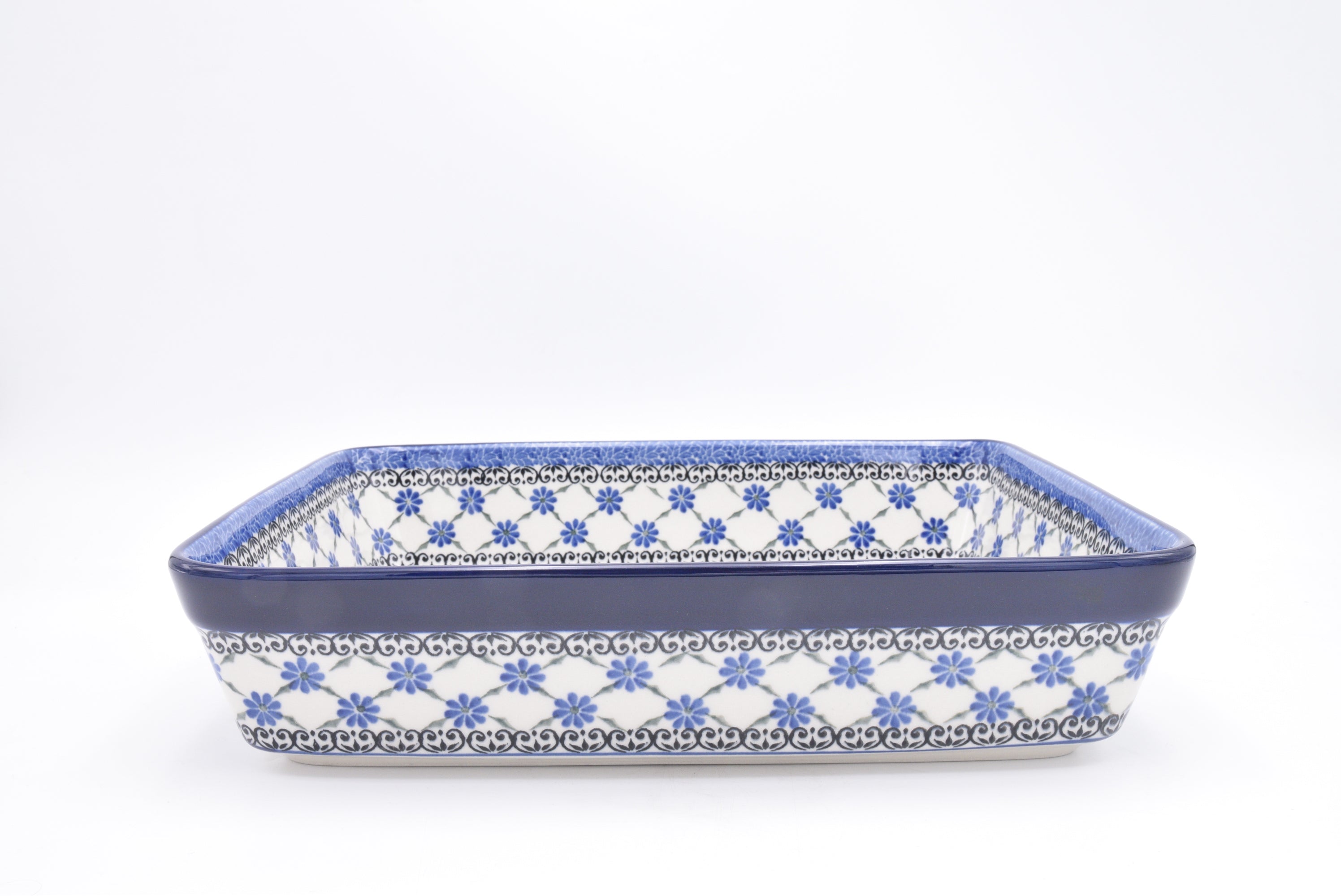 406 Bunzlau Ovenschaal Recht 1491 - Blij Blauw Bunzlau