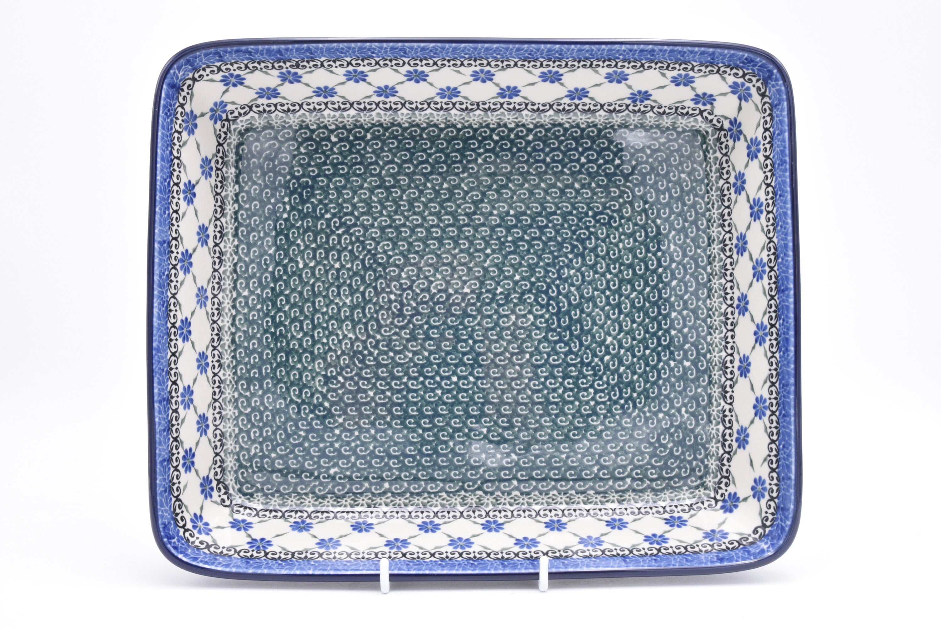 406 Bunzlau Ovenschaal Recht 1491 - Blij Blauw Bunzlau