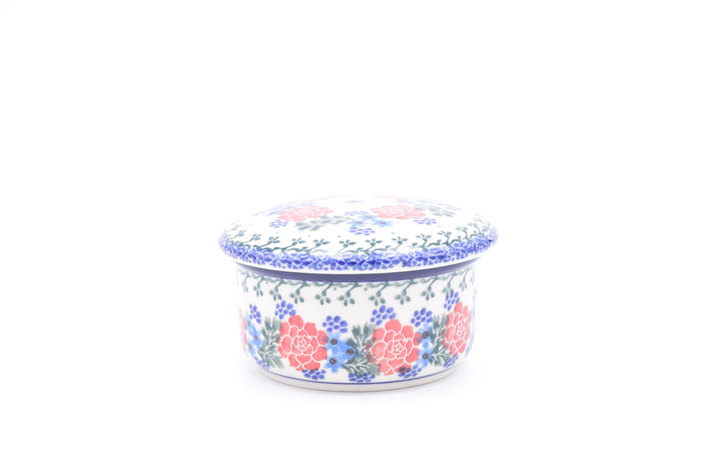 140 Bunzlau Potje met deksel 1528 - Blij Blauw Bunzlau