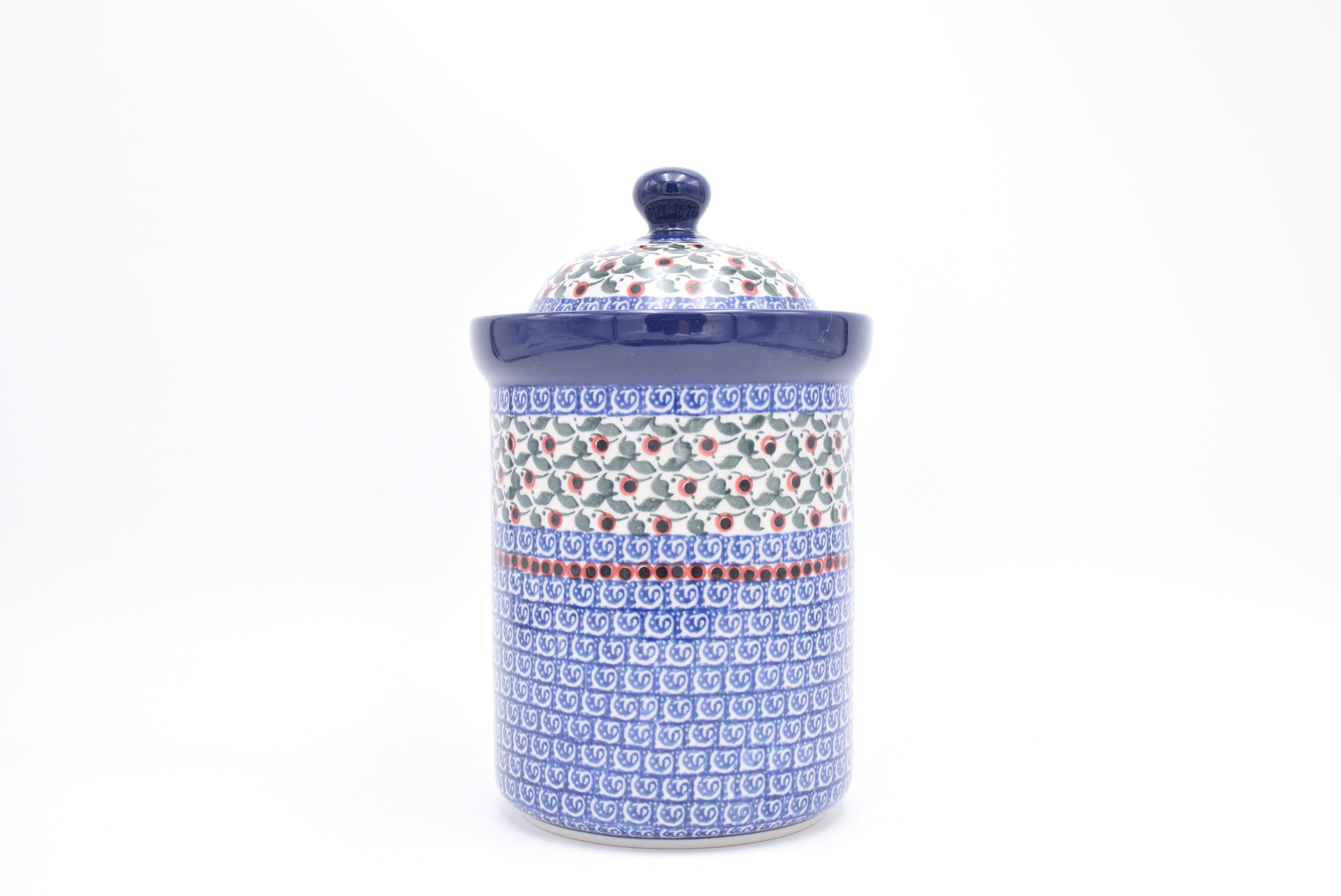 493 Bunzlau Pot met deksel 1543 - Blij Blauw Bunzlau