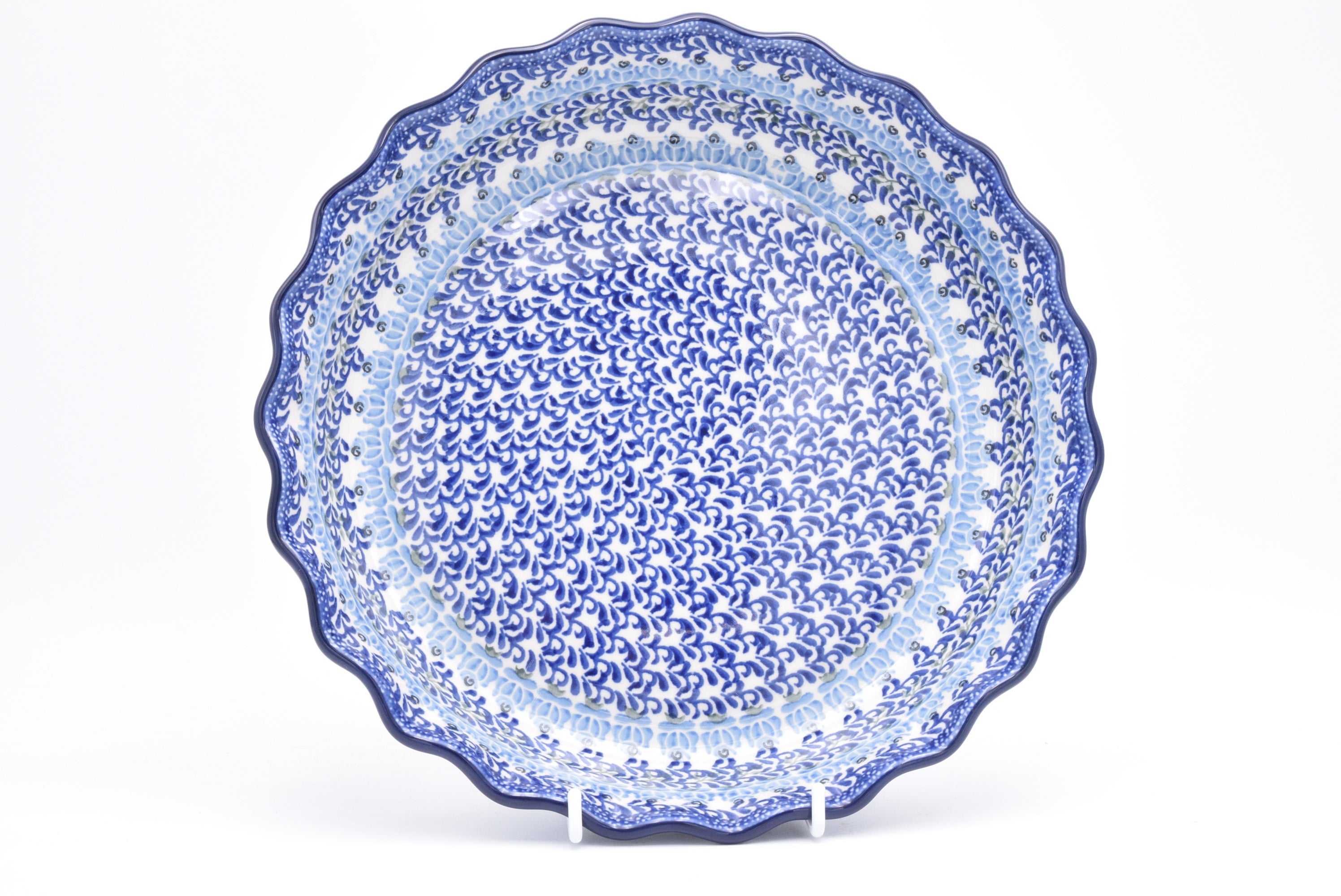 638 Bunzlau Ovenschaal 1680 - Blij Blauw Bunzlau