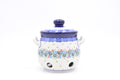 179 Bunzlau Knoflookpot 1785 - Blij Blauw Bunzlau