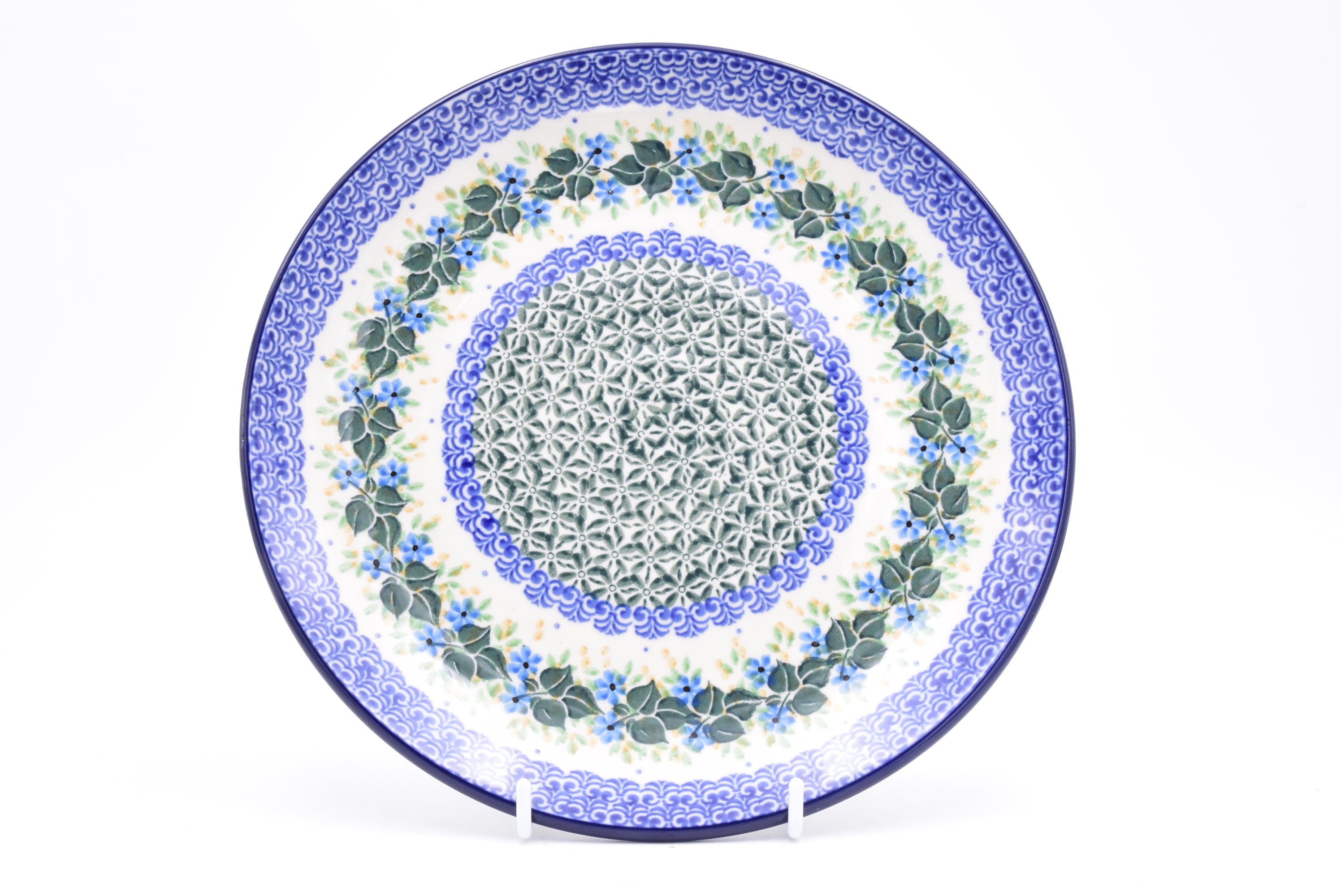 257 Bunzlau Dinerbord 1898 - Blij Blauw Bunzlau