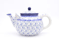 444 Bunzlau Theepot 1952 - Blij Blauw Bunzlau