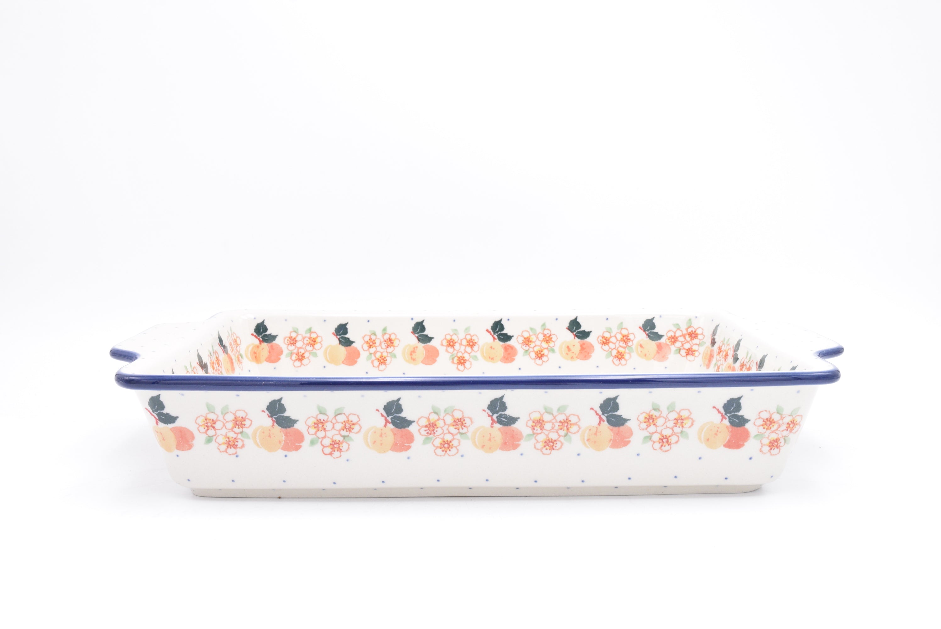 A56 Bunzlau Ovenschaal Recht met oor 2072 - Blij Blauw Bunzlau