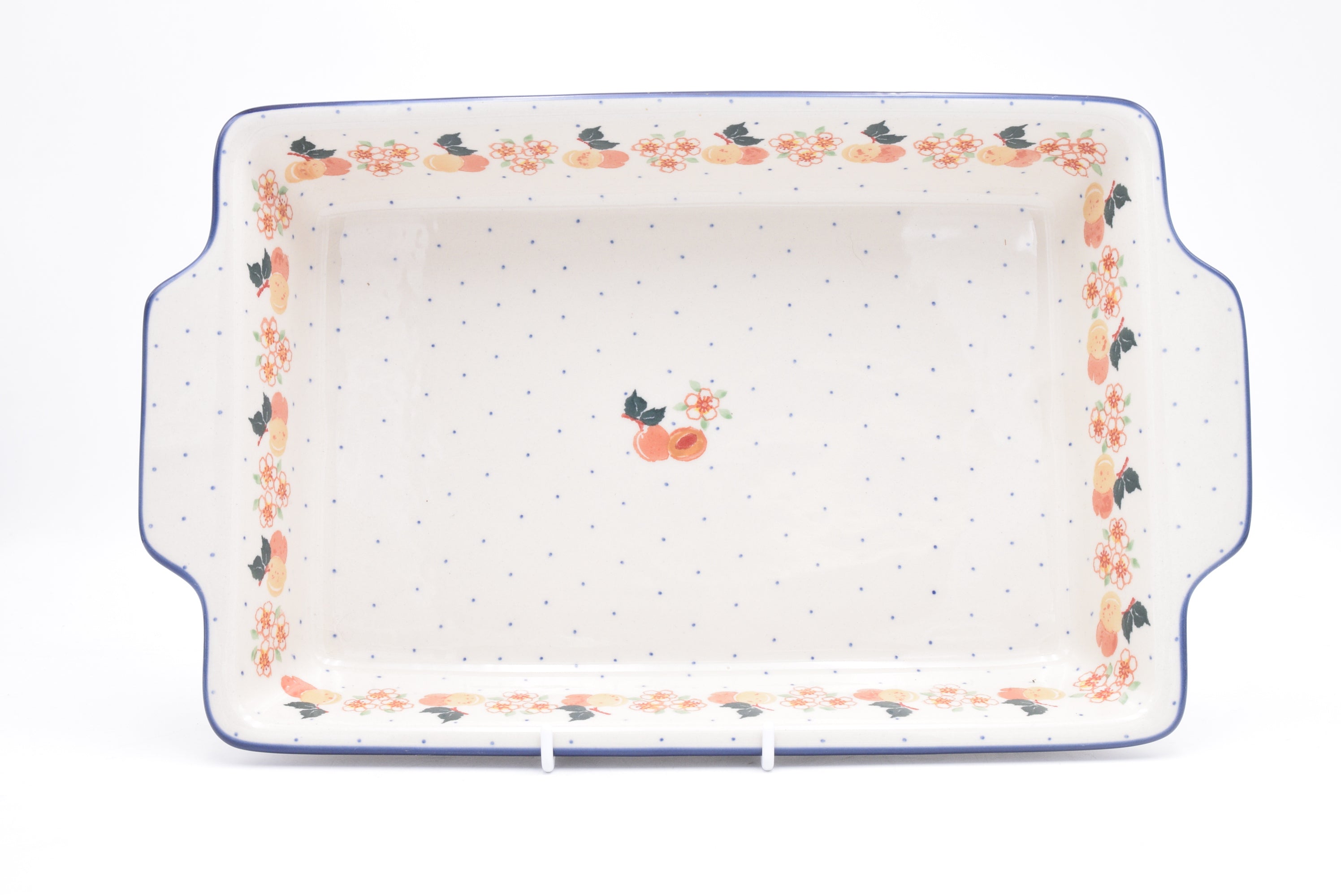 A56 Bunzlau Ovenschaal Recht met oor 2072 - Blij Blauw Bunzlau