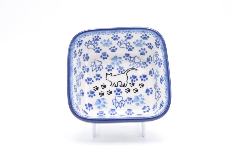428 Bunzlau Vierkant schaaltje 2155 - Blij Blauw Bunzlau