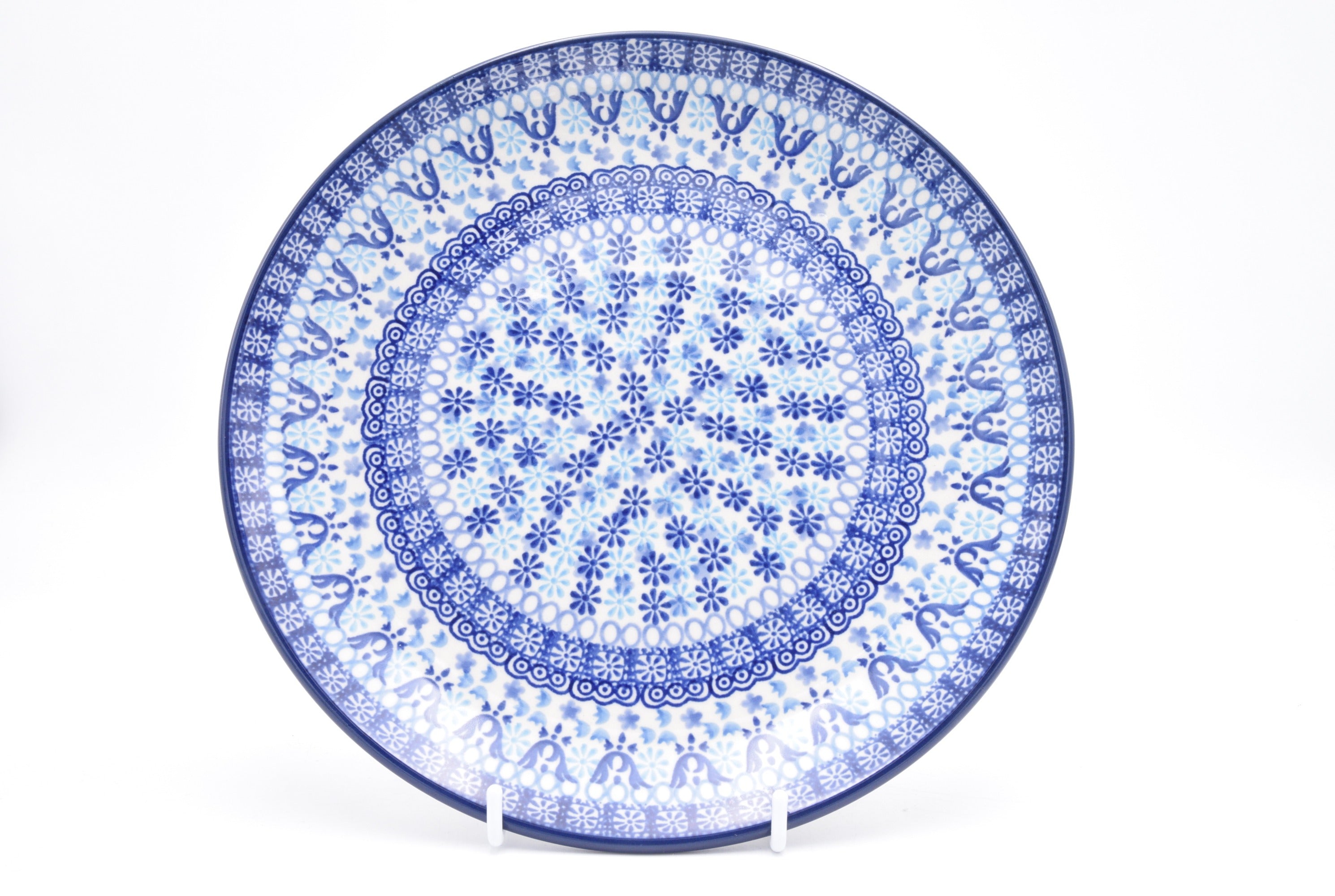 257 Bunzlau Dinerbord 2185 - Blij Blauw Bunzlau