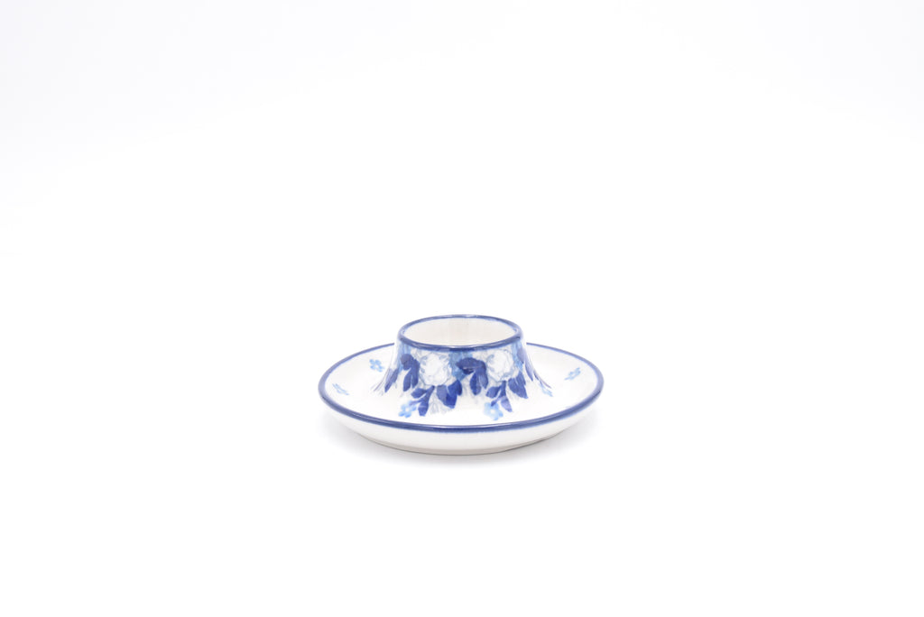 145 Bunzlau Eierdop 2222 - Blij Blauw Bunzlau