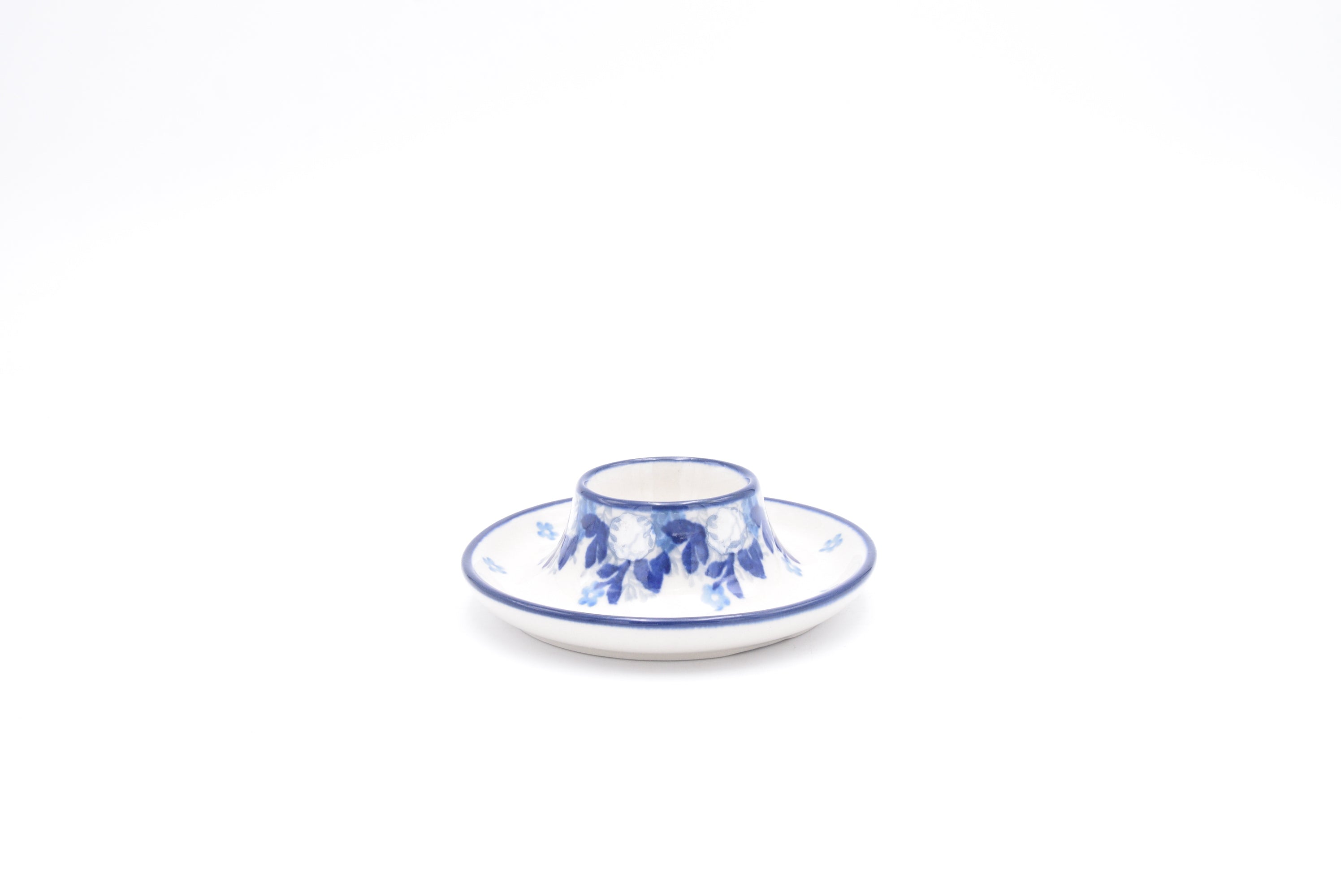 145 Bunzlau Eierdop 2222 - Blij Blauw Bunzlau