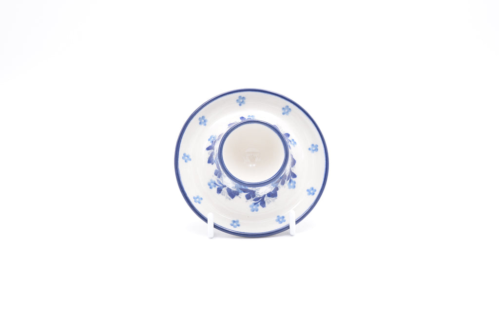 145 Bunzlau Eierdop 2222 - Blij Blauw Bunzlau