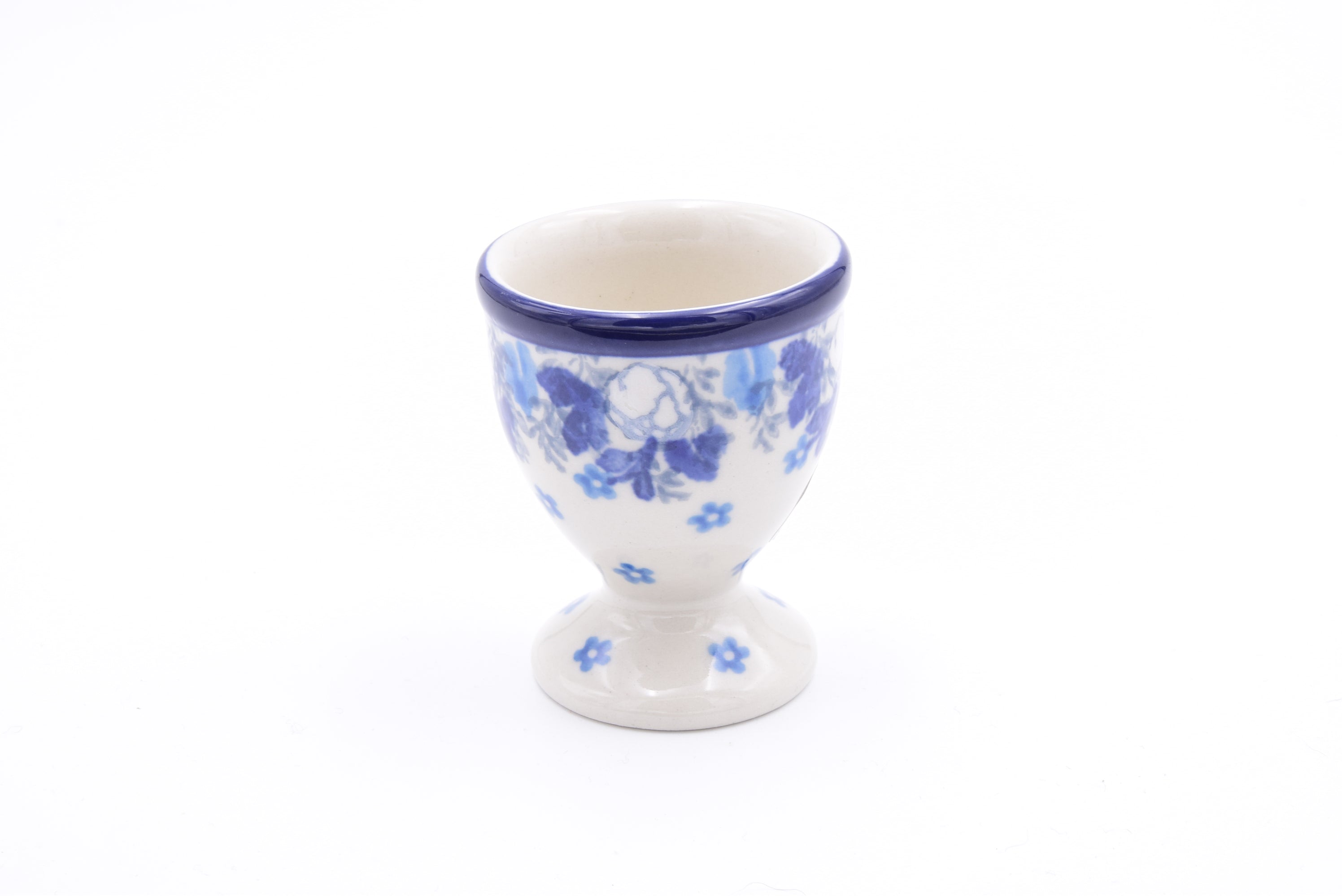106 Bunzlau Eierdop 2222 - Blij Blauw Bunzlau