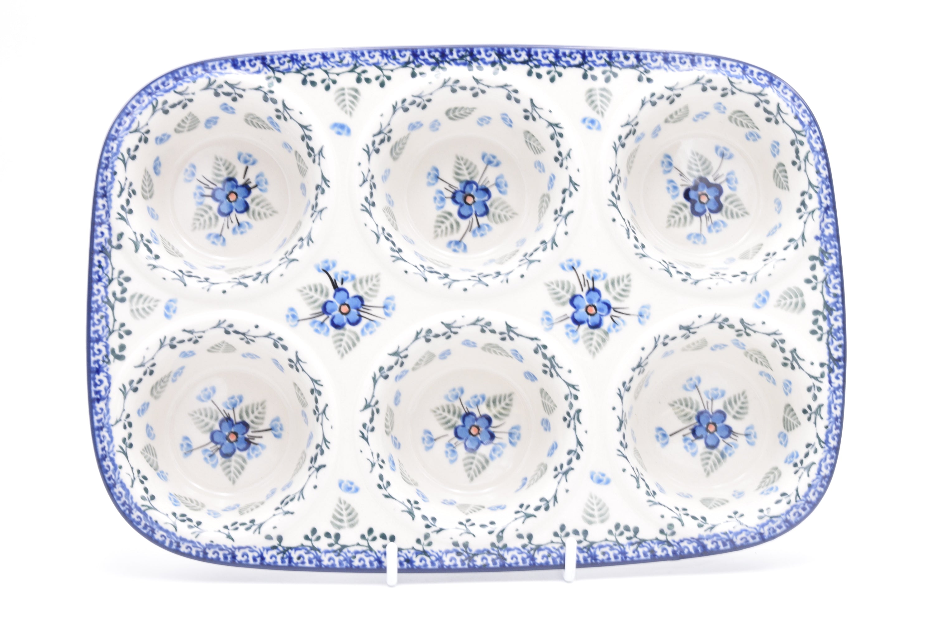 811 Bunzlau Muffin Tray 2272 - Blij Blauw Bunzlau