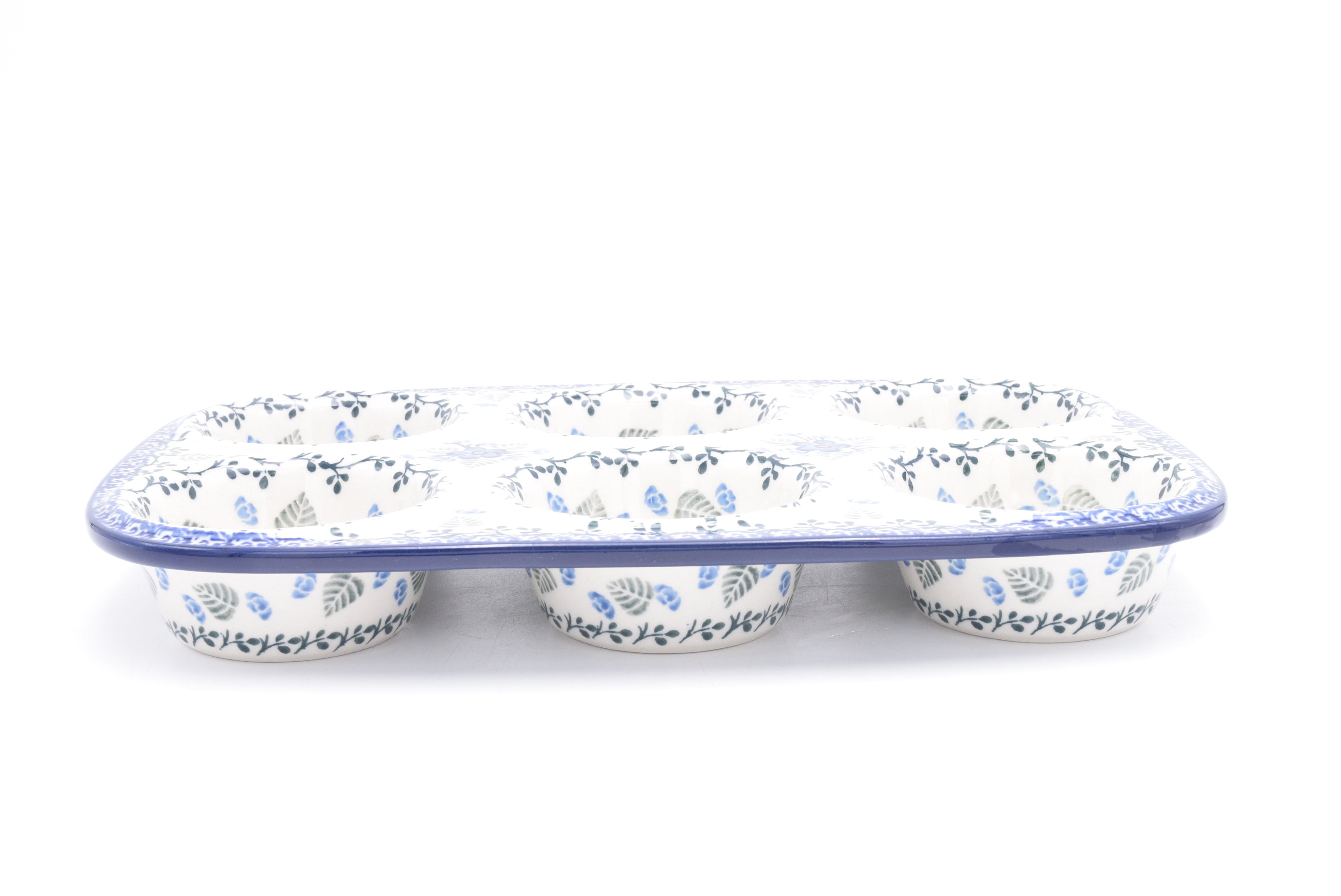 811 Bunzlau Muffin Tray 2272 - Blij Blauw Bunzlau
