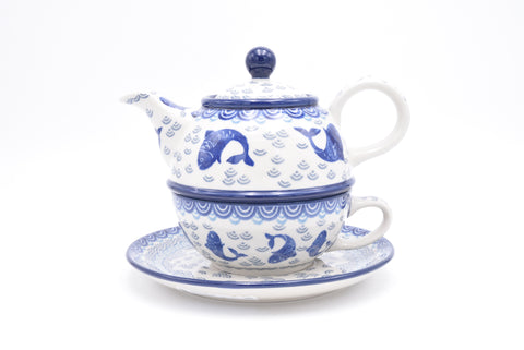C01 Bunzlau Tea for One 2372 - Blij Blauw Bunzlau