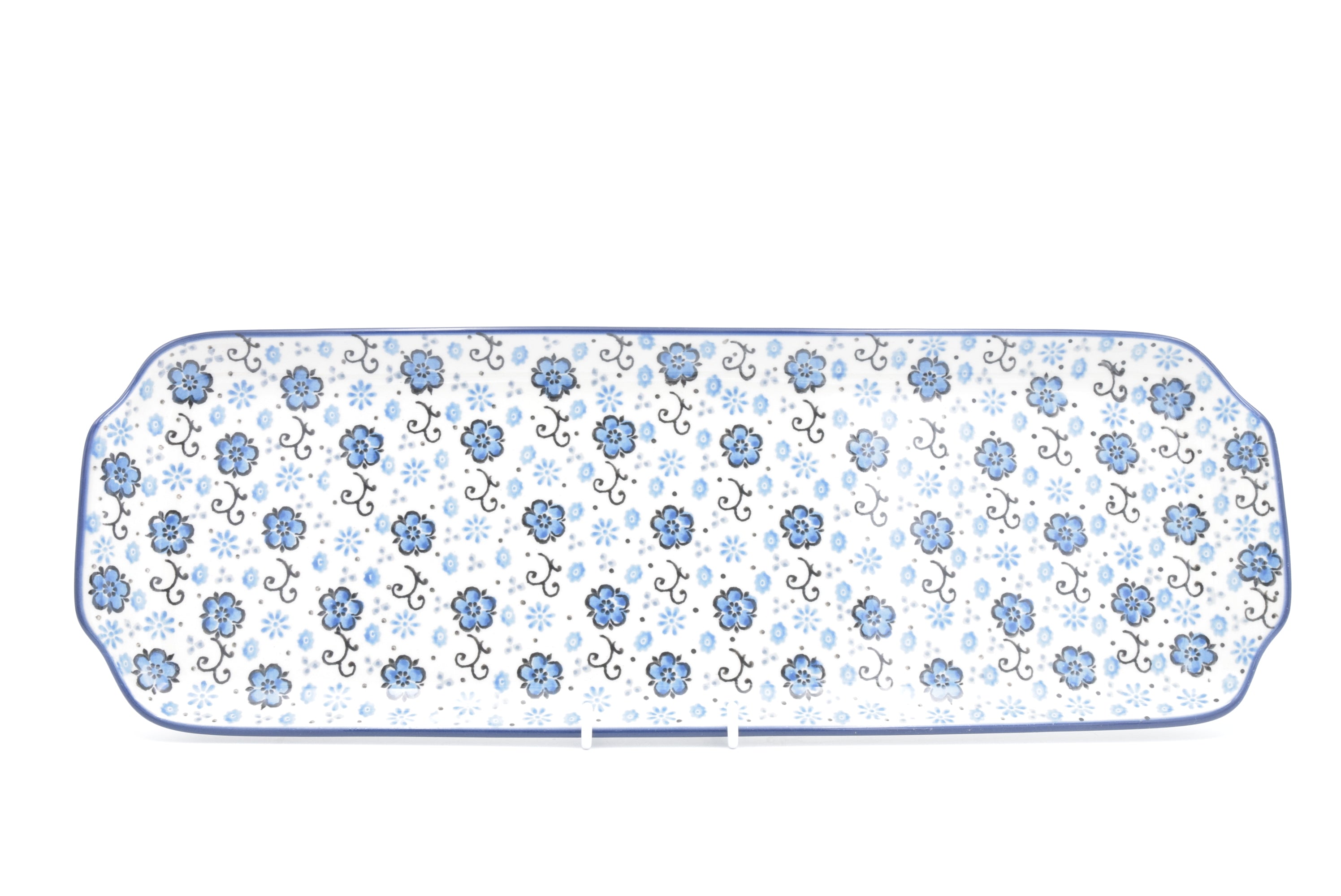 416 Bunzlau Serveerschaal Cake 2490 - Blij Blauw Bunzlau