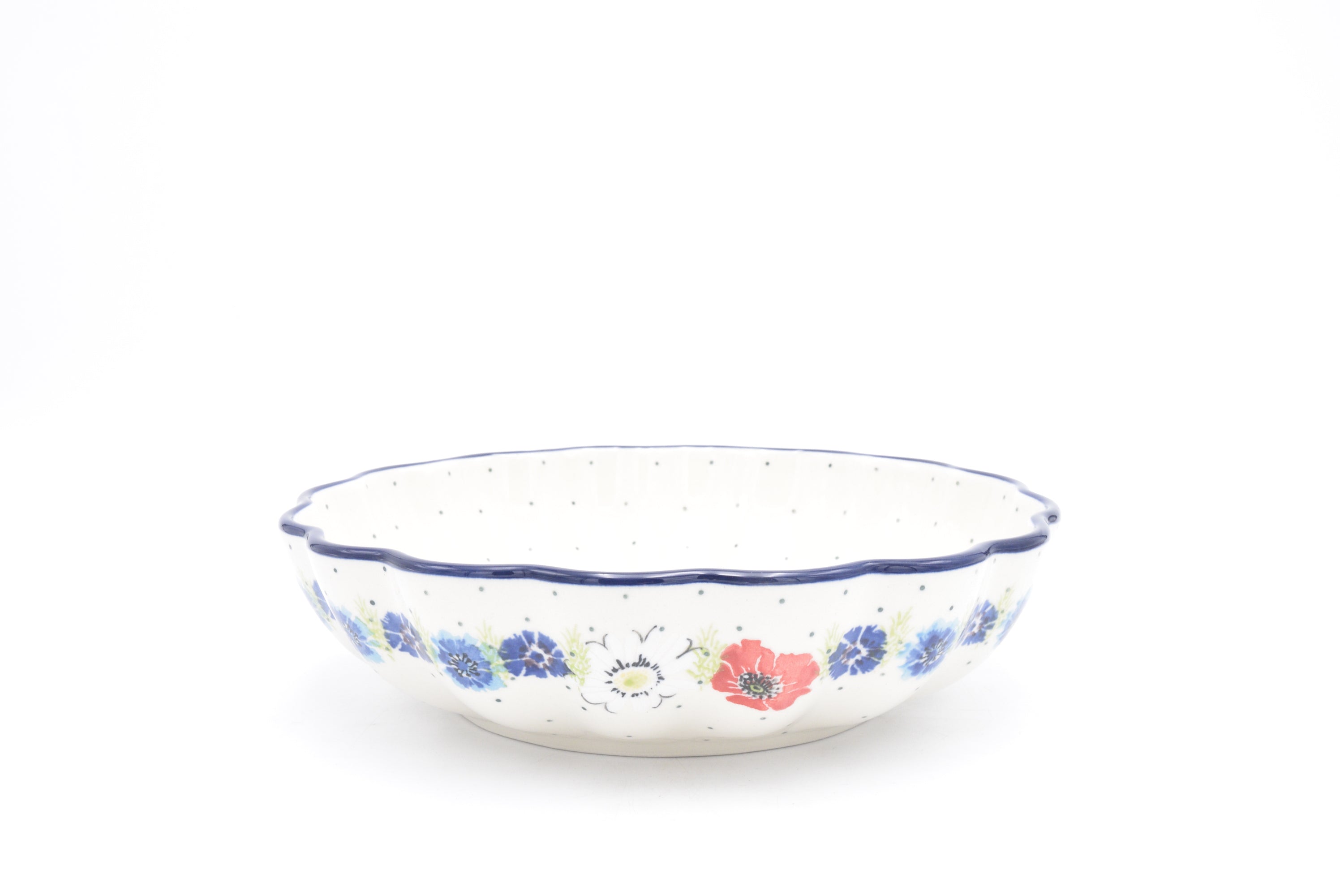 248 Bunzlau Schaal laag ribbel 2511 - Blij Blauw Bunzlau