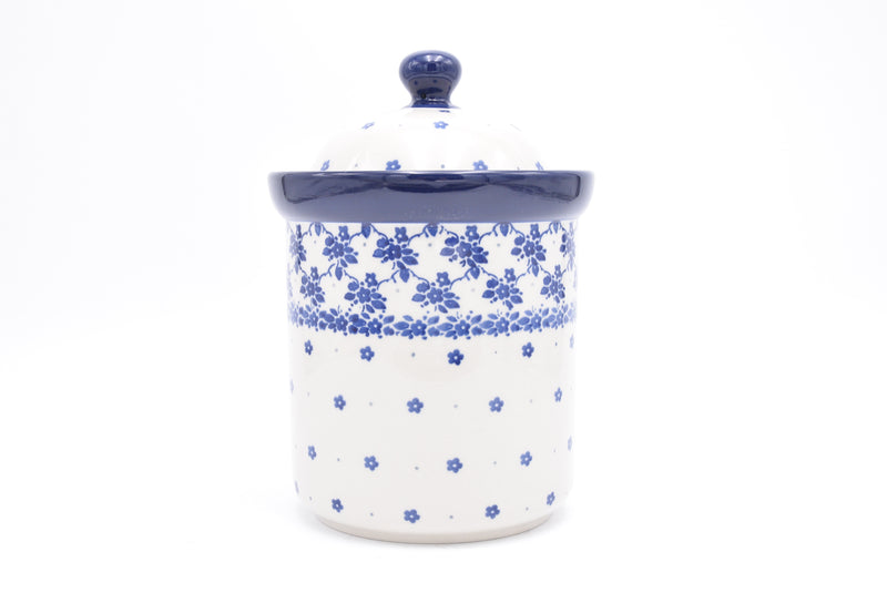 492 Bunzlau Pot met deksel 2606 - Blij Blauw Bunzlau