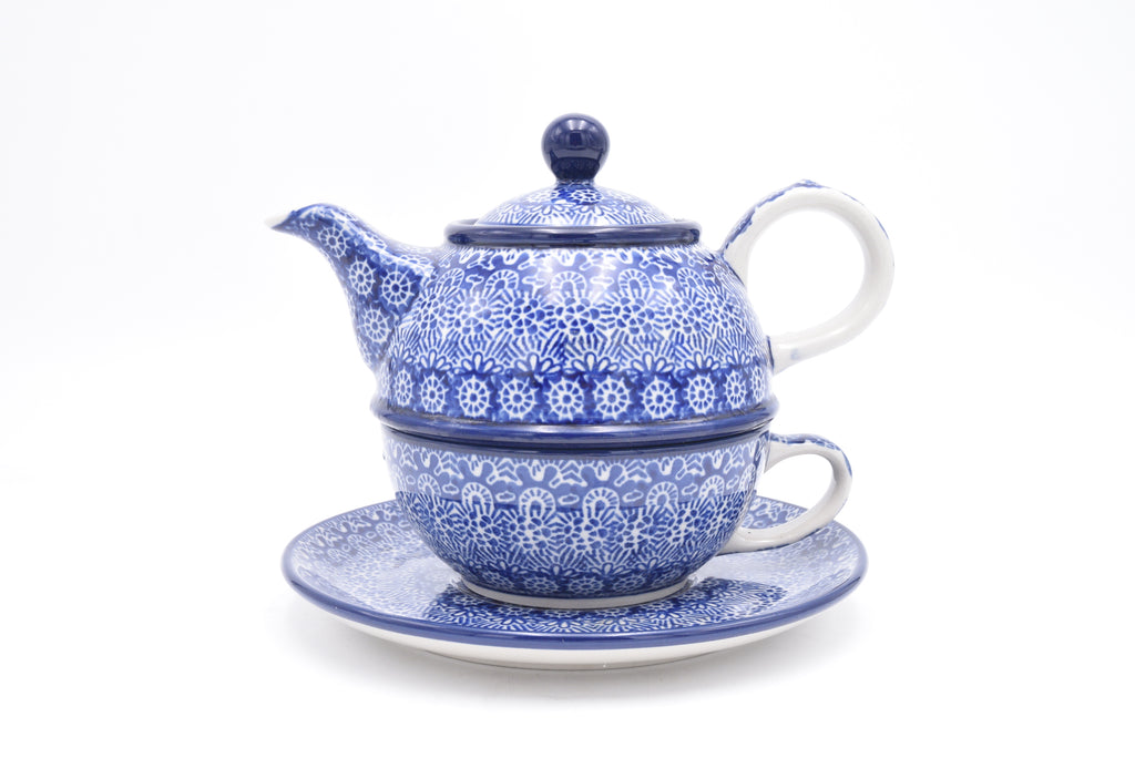 C01 Bunzlau Tea for One 2615-2 - Blij Blauw Bunzlau