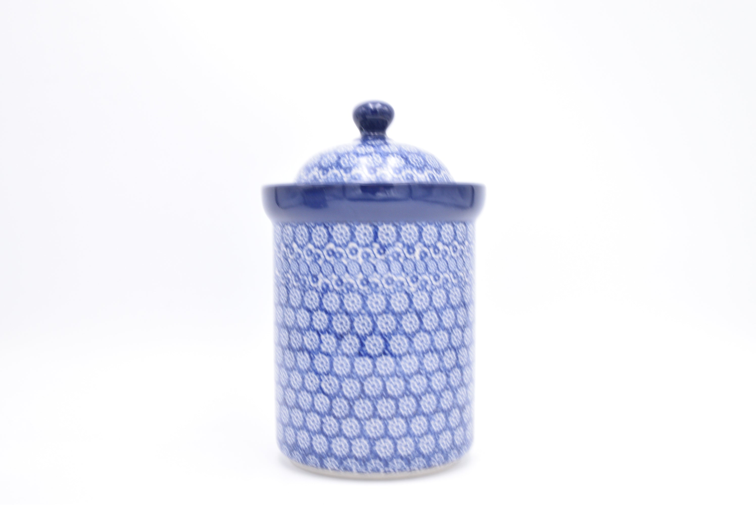 493 Bunzlau Pot met deksel 2615 - Blij Blauw Bunzlau