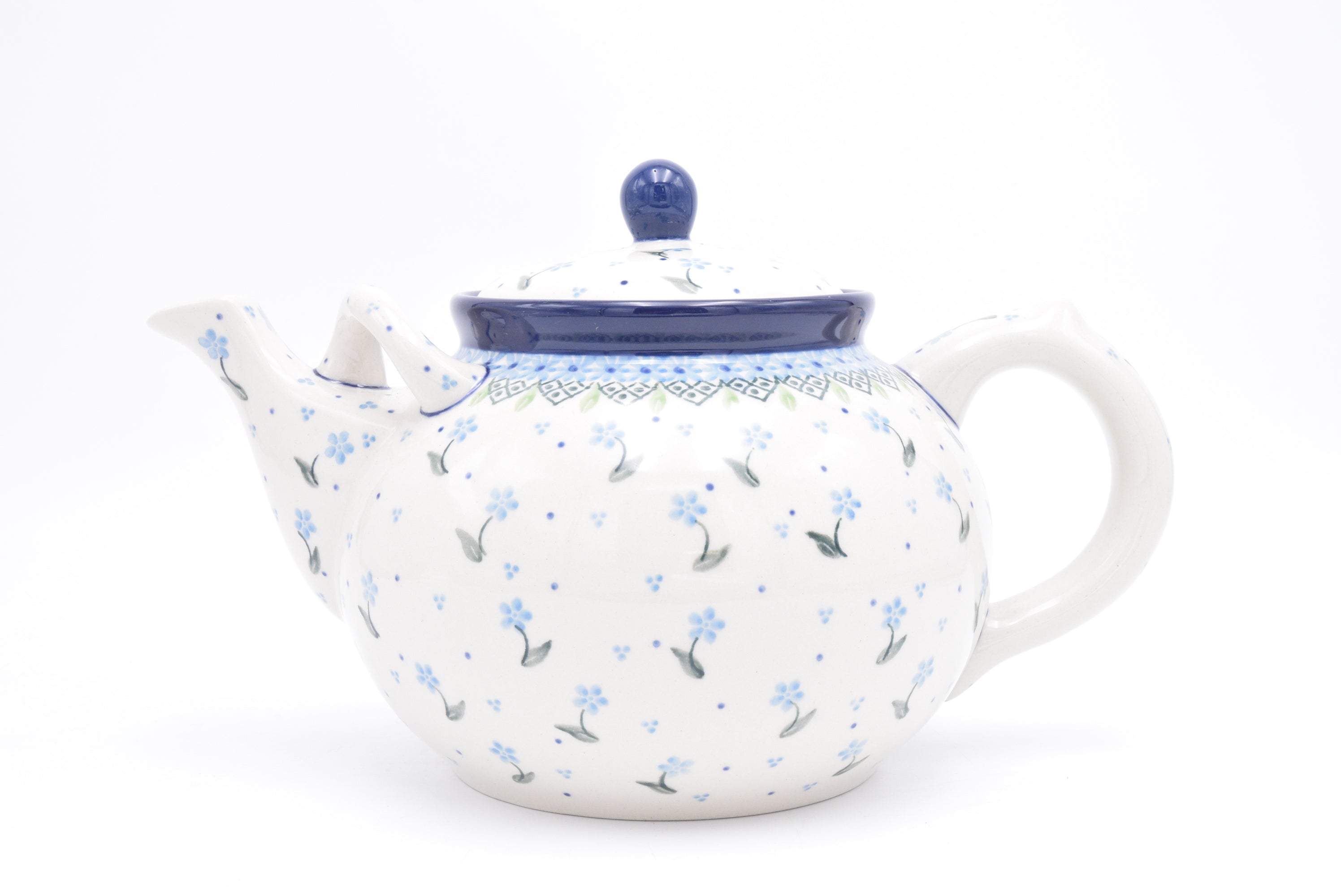 444 Bunzlau Theepot 2644 - Blij Blauw Bunzlau