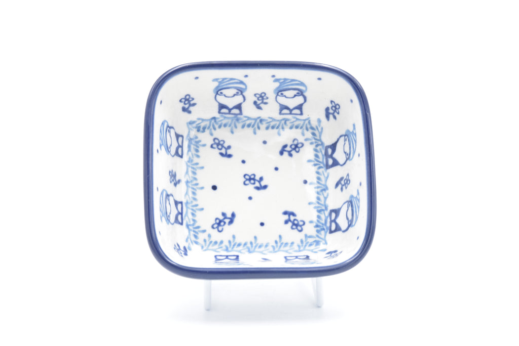 428 Bunzlau Vierkant schaaltje 2801 - Blij Blauw Bunzlau