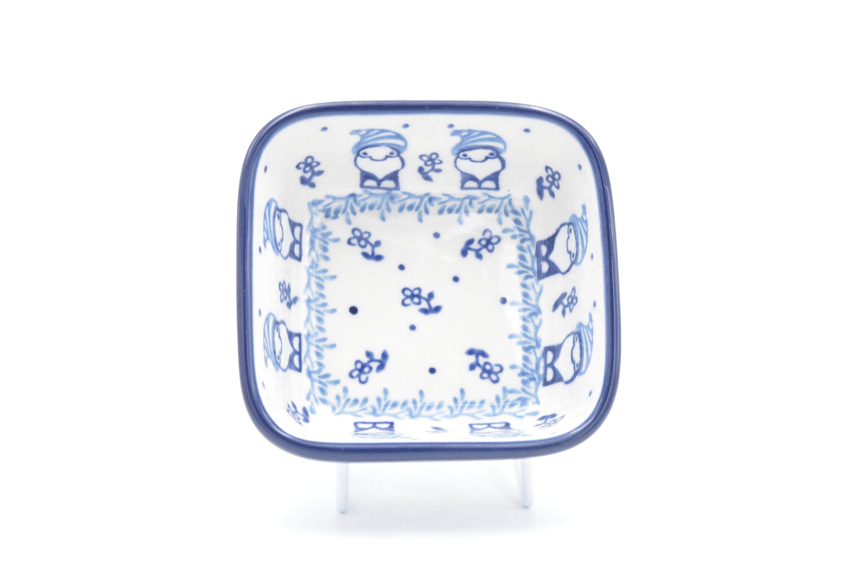 428 Bunzlau Vierkant schaaltje 2801 - Blij Blauw Bunzlau