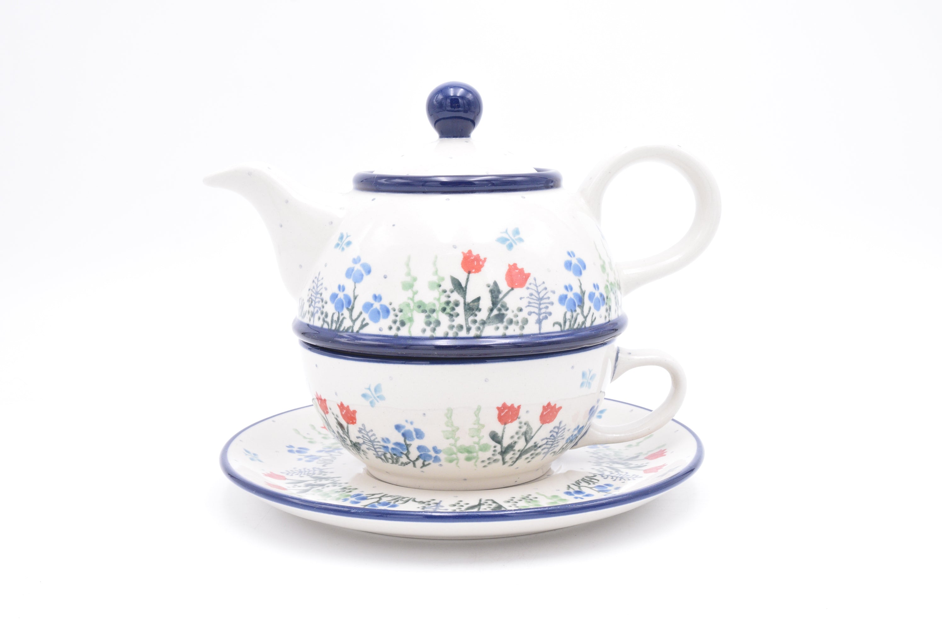C01 Bunzlau Tea for One 2889 - Blij Blauw Bunzlau