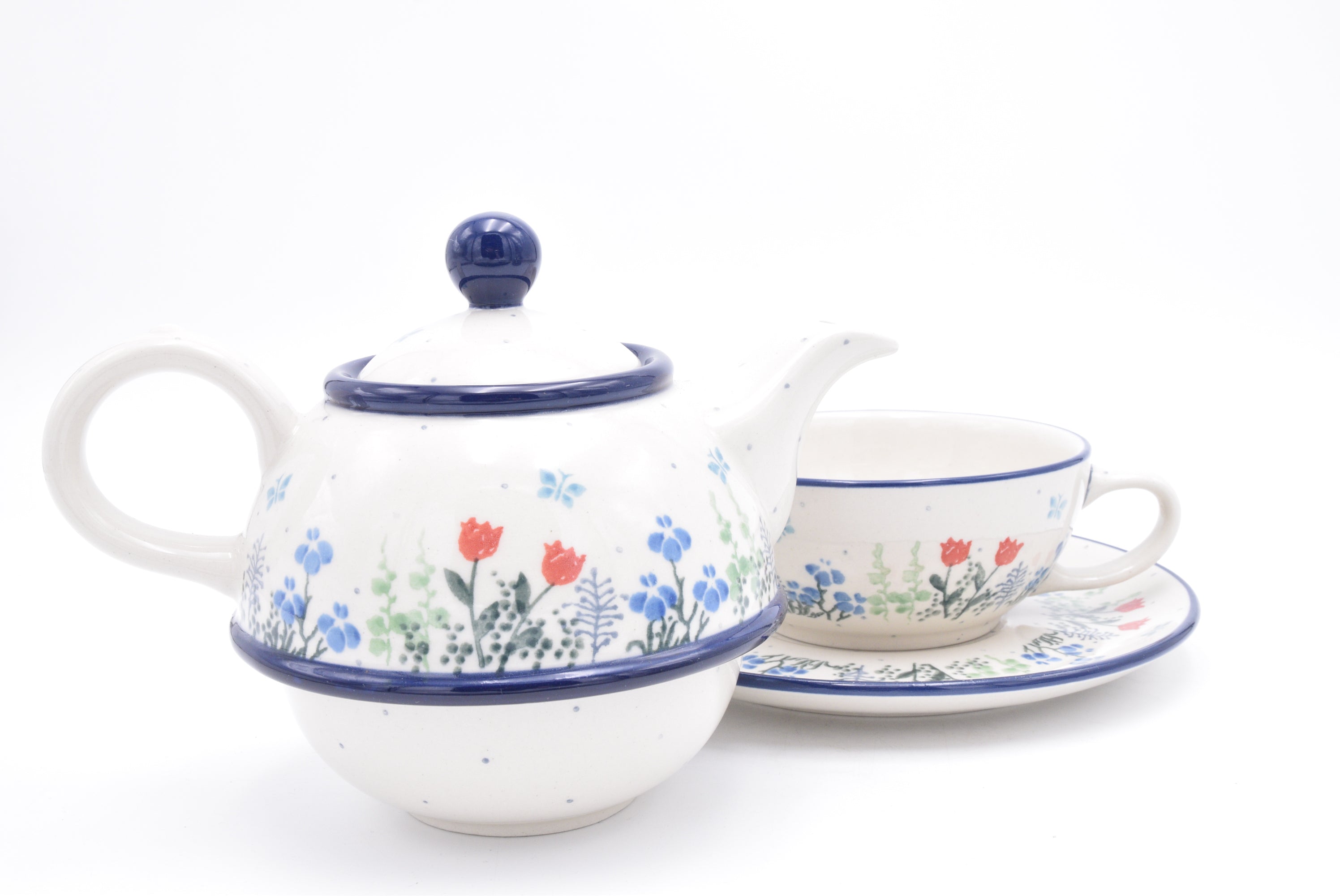 C01 Bunzlau Tea for One 2889 - Blij Blauw Bunzlau