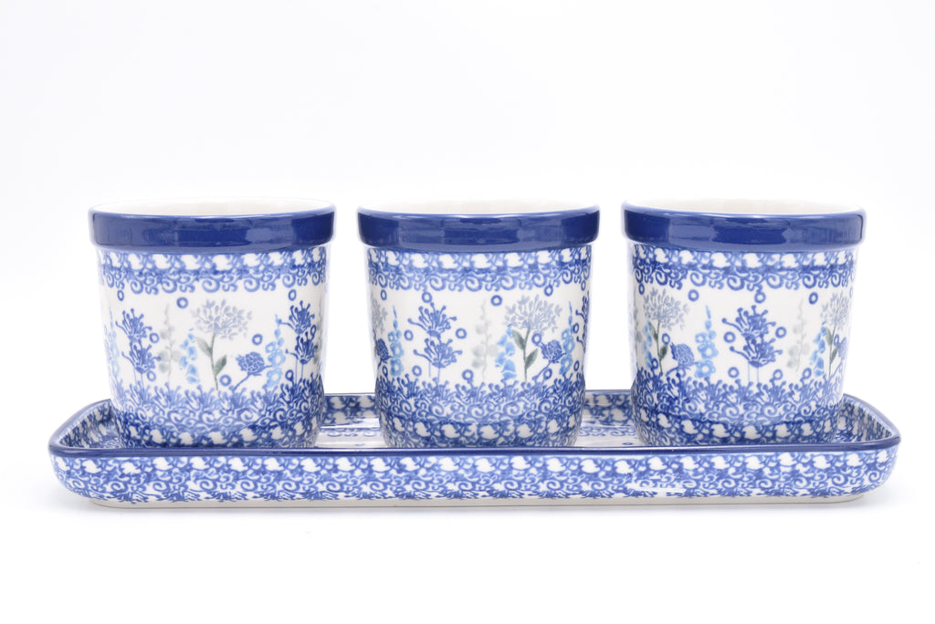 290 Bunzlau Kruidenpotjes 2896 - Blij Blauw Bunzlau