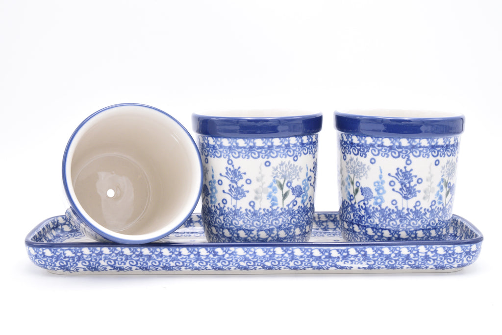 290 Bunzlau Kruidenpotjes 2896 - Blij Blauw Bunzlau