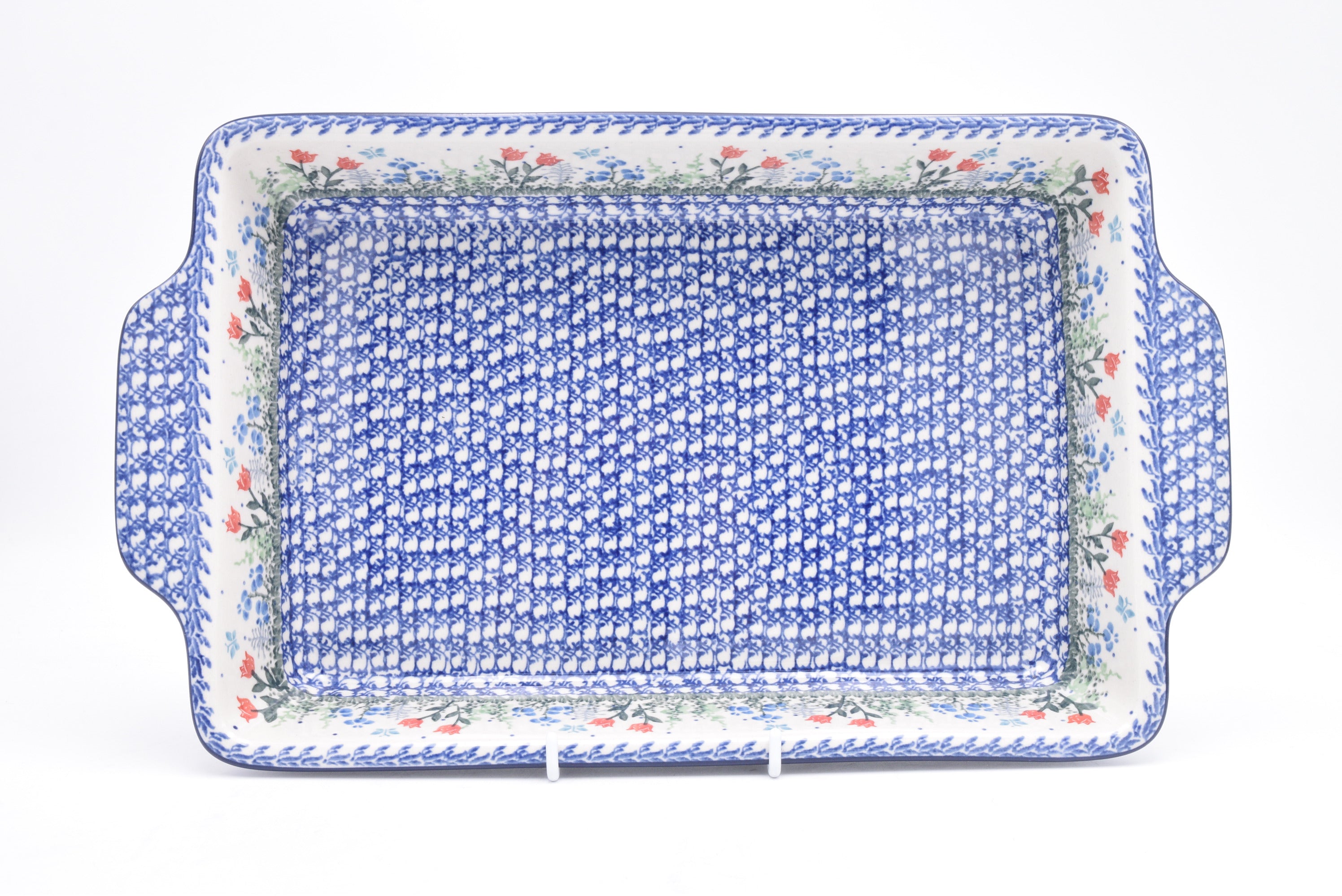 A56 Bunzlau Ovenschaal Recht met oor 2903 - Blij Blauw Bunzlau