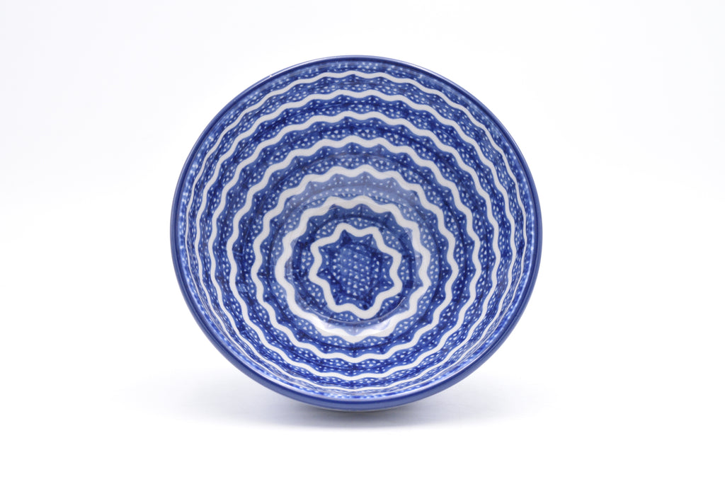 206 Bunzlau Schaal op voet 2957 - Blij Blauw Bunzlau