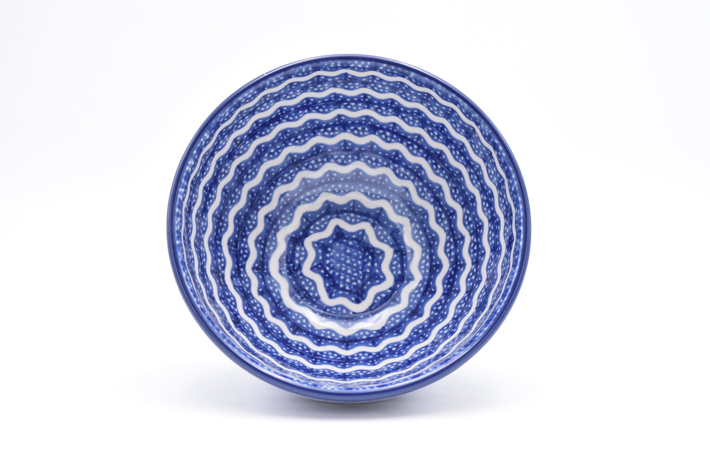 206 Bunzlau Schaal op voet 2957 - Blij Blauw Bunzlau