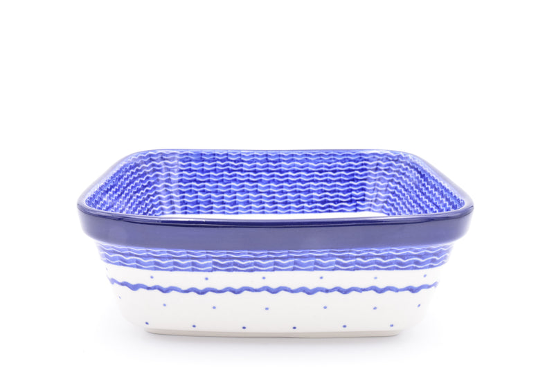 430 Bunzlau Ovenschaal Vierkant 2968 - Blij Blauw Bunzlau